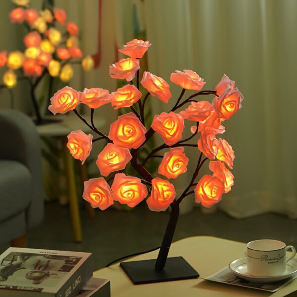 24pcs LED Rose Tree Light - Romantic Fairy Tale Decor with Glowing Blue Roses, USB Powered, Ideal for Valentine'S Day, Christmas, Weddings, Bedroom Ambiance, Party Decor, Romantic Gift, Wedding Decoration | Glowing Rose Design | Durable Plastic, Rose Deco