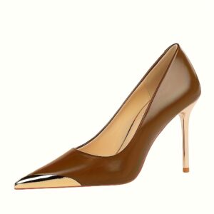 3739-25 Retro European And American Style Banquet High Heels Women'S Shoes Stiletto Ultra-High Heels Shallow Mouth Metal Pointed Toe Single Shoes Women